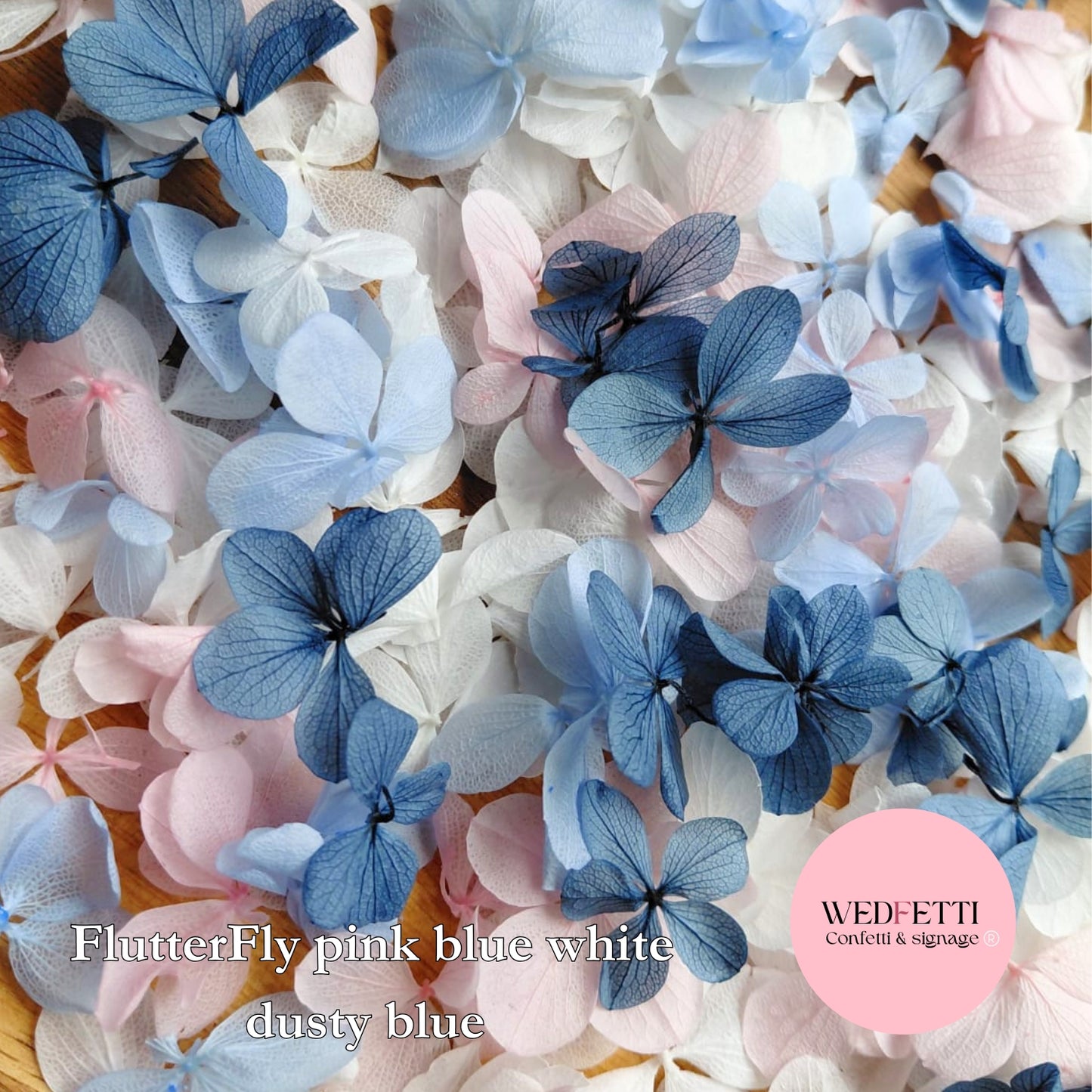 FlutterFly® Petal Confetti - Light Pink Blue White Dusty Blue