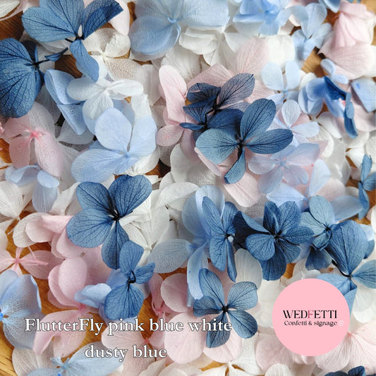 FlutterFly® Petal Confetti - Light Pink Blue White Dusty Blue