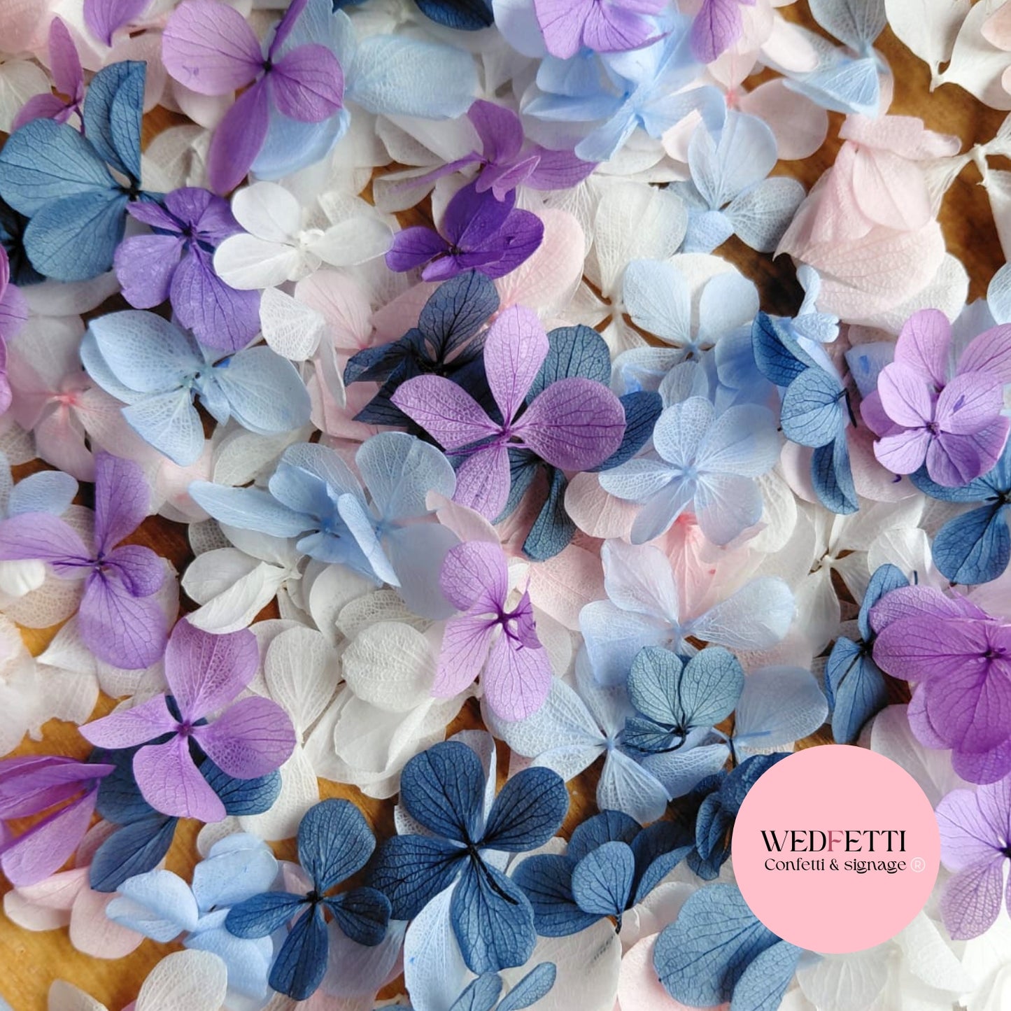 FlutterFly® Petal Confetti - Light Pink Blue White Dusty Blue purple