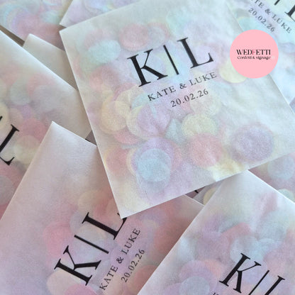 Biodegradable Confetti packets - Plain & B&W (Confetti purchased separately)