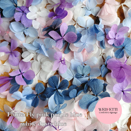 FlutterFly® Petal Confetti - Light Pink Blue White Dusty Blue purple