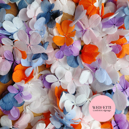 FlutterFly® Petal Confetti - Pink Blue White Dusty Blue purple orange