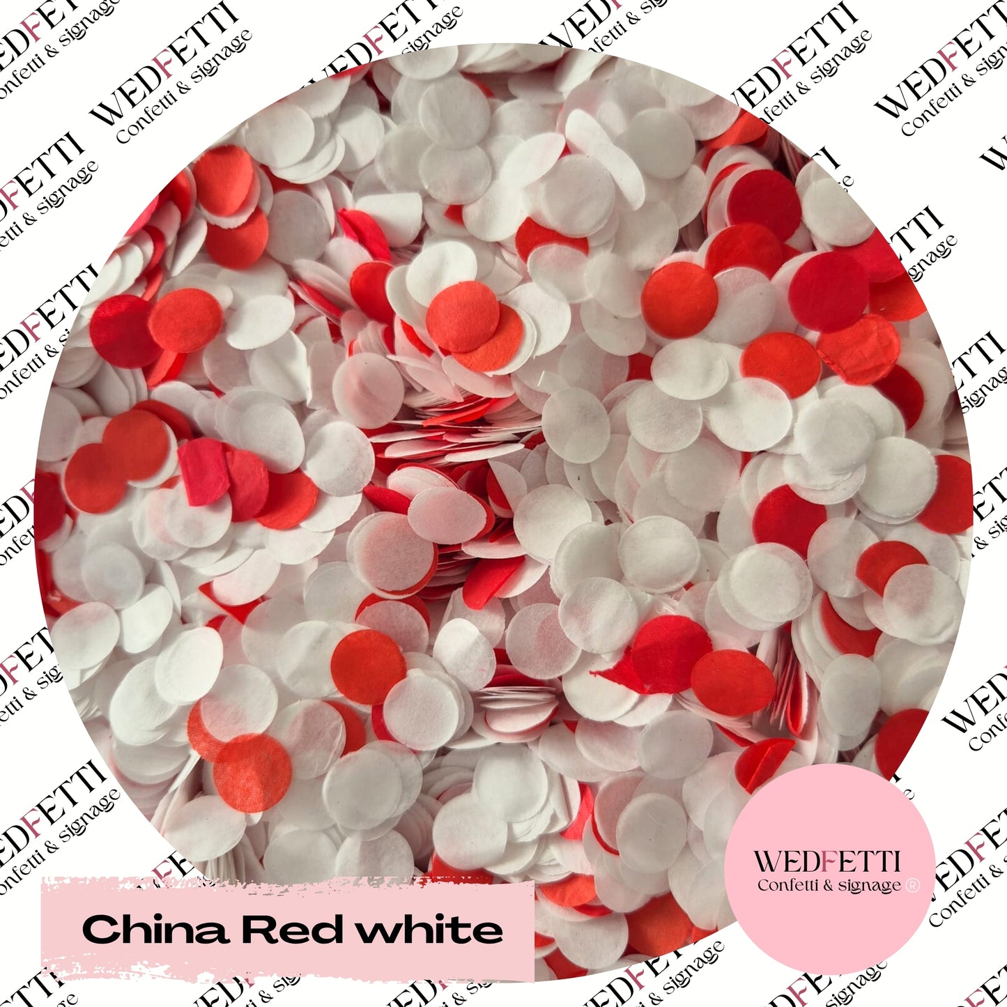 Slow falling paper Confetti - China Red White