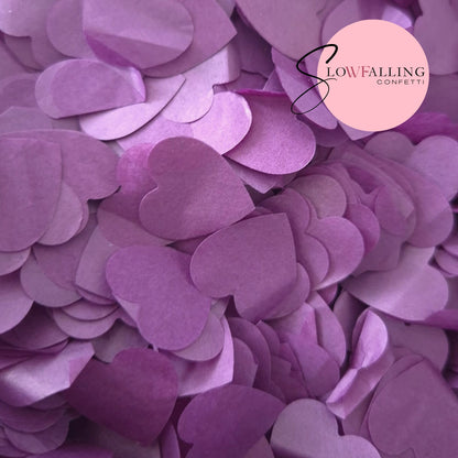 Biodegradable paper Confetti hearts - Purple