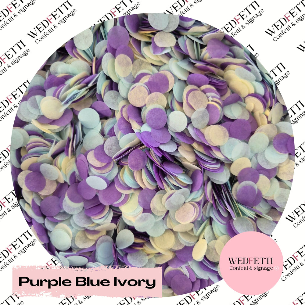 Slow falling paper Confetti - Purple Blue Ivory