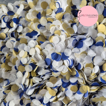 Slow falling paper Confetti - Gold White Navy