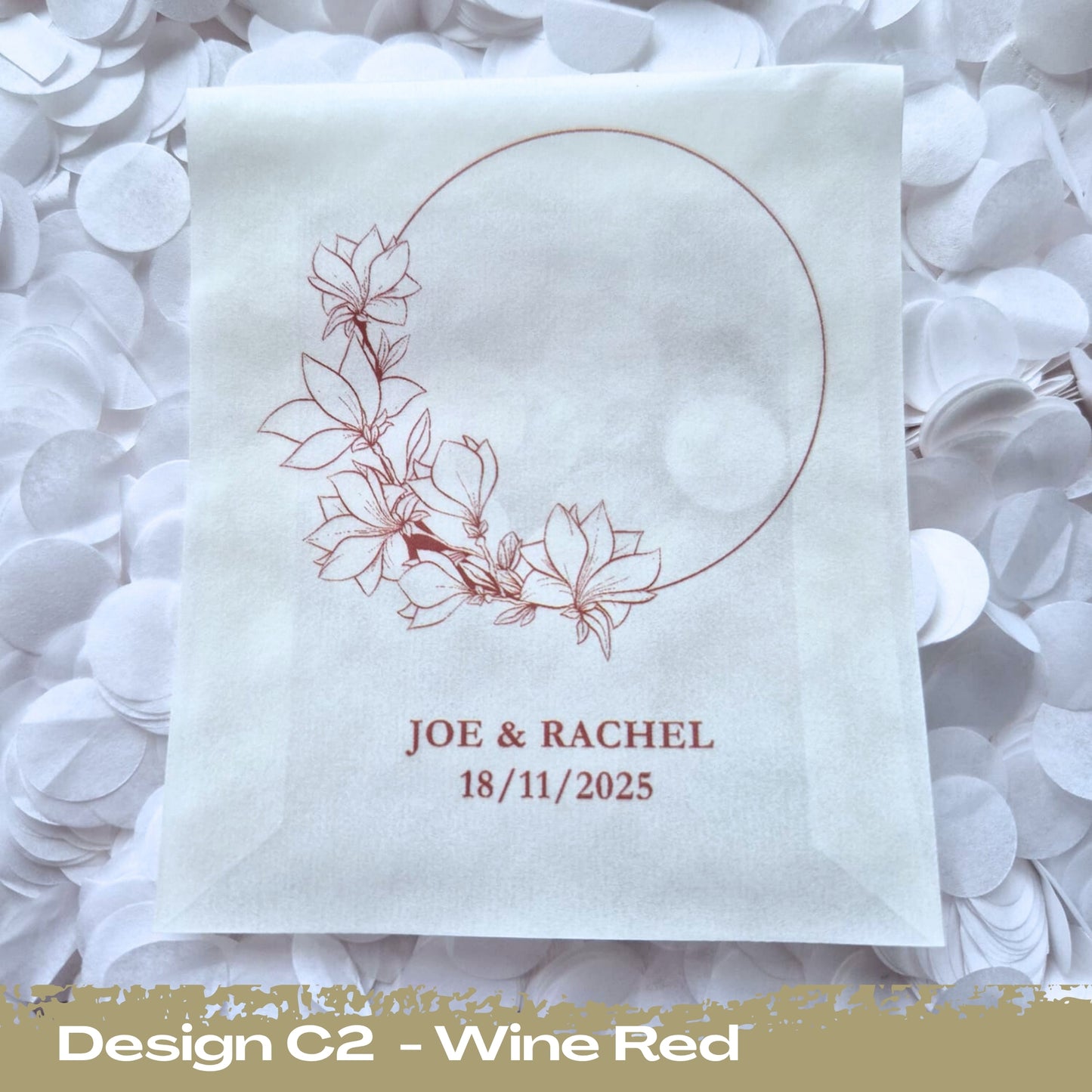 Confetti Packets Biodegradable - C2 Wine Red