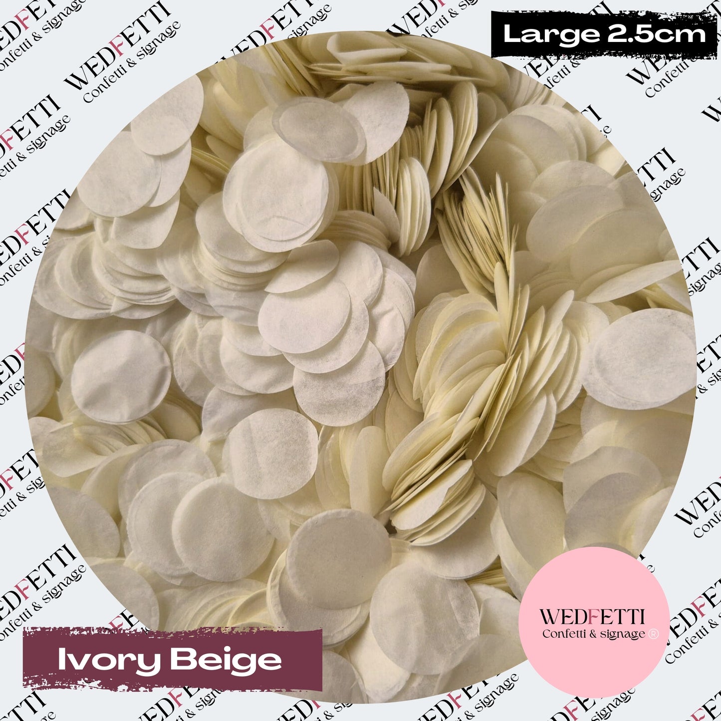 Circles Large 2.5cm Biodegradable - Ivory Beige