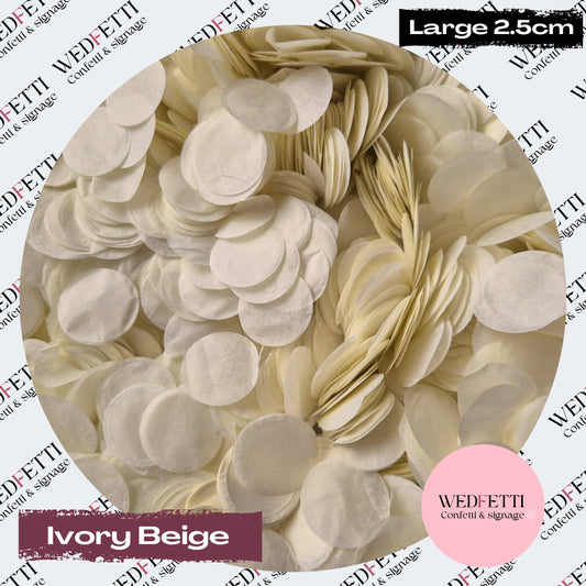 Circles Large 2.5cm Biodegradable - Ivory Beige