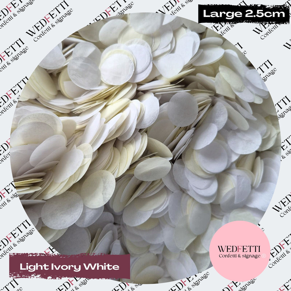 Circles Large 2.5cm Biodegradable - light Ivory White