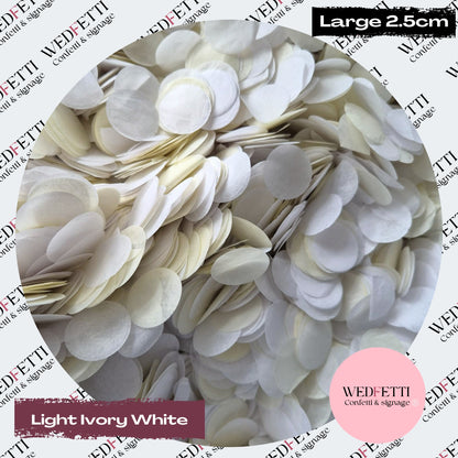Circles Large 2.5cm Biodegradable - light Ivory White