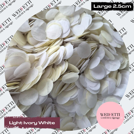 Circles Large 2.5cm Biodegradable - light Ivory White