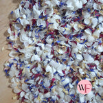 Natural Cornflower Delphinium & Snow Petal® mix