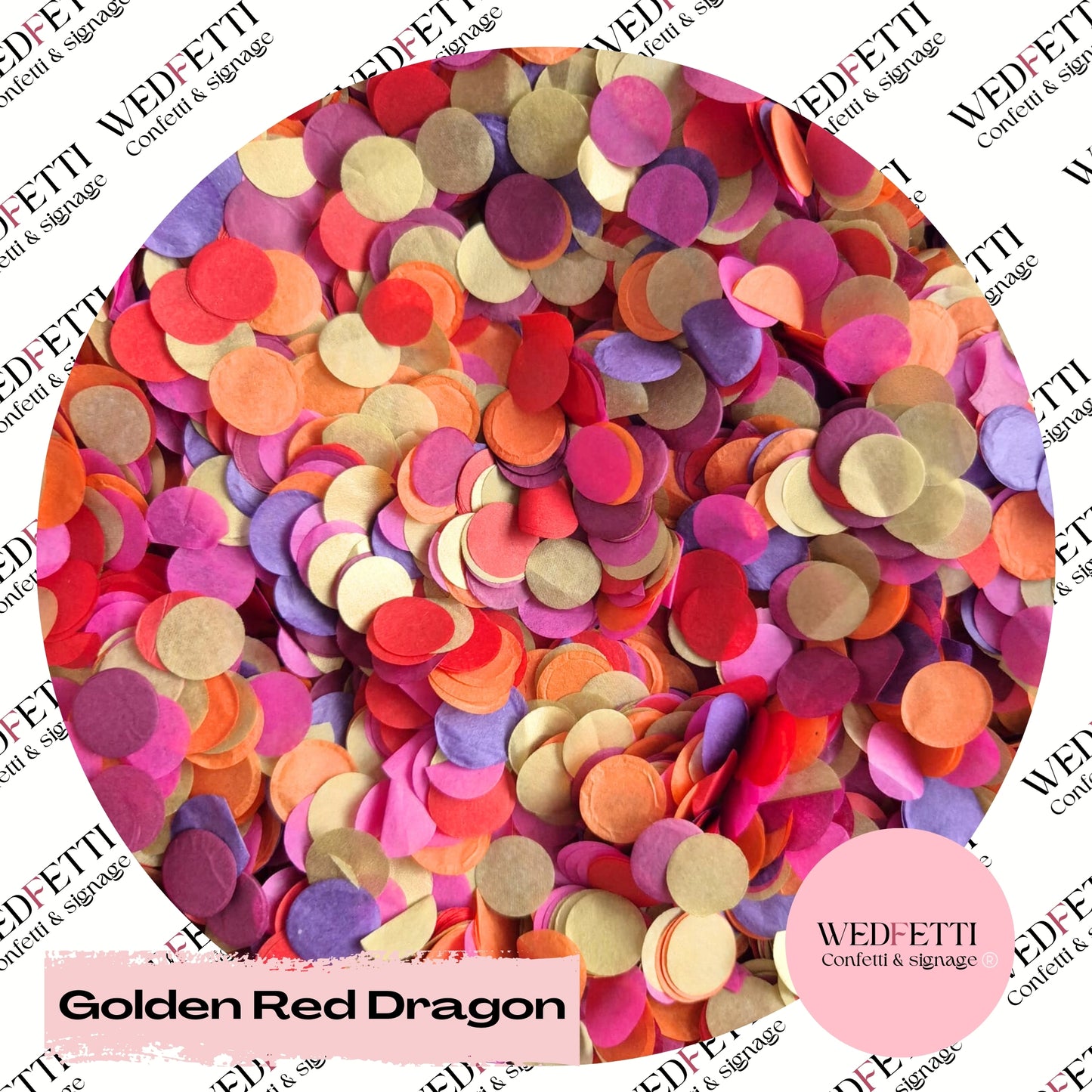 Slow falling paper Confetti - Golden Red Dragon Mix