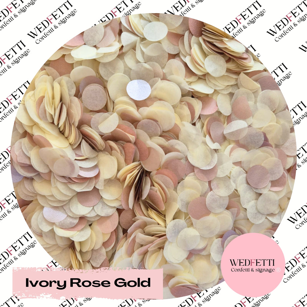Slow falling paper Confetti - Ivory Rose Gold