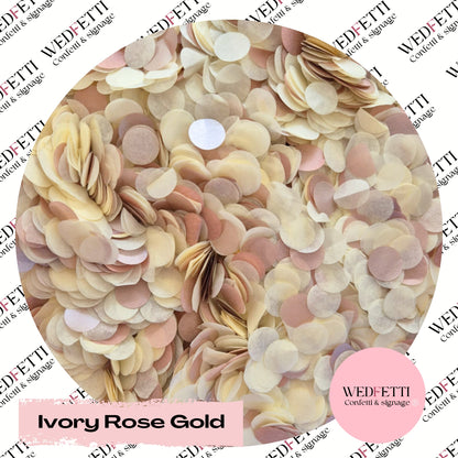 Slow falling paper Confetti - Ivory Rose Gold