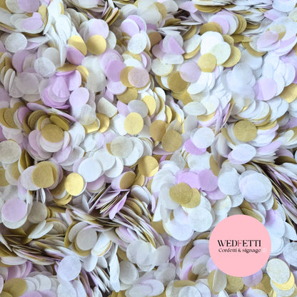 Slow falling paper Confetti - Lavender White Gold
