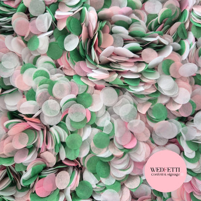 Slow falling paper Confetti - Double Pink Green White