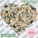 Paper Confetti hearts 1.5cm - Forest Ivory