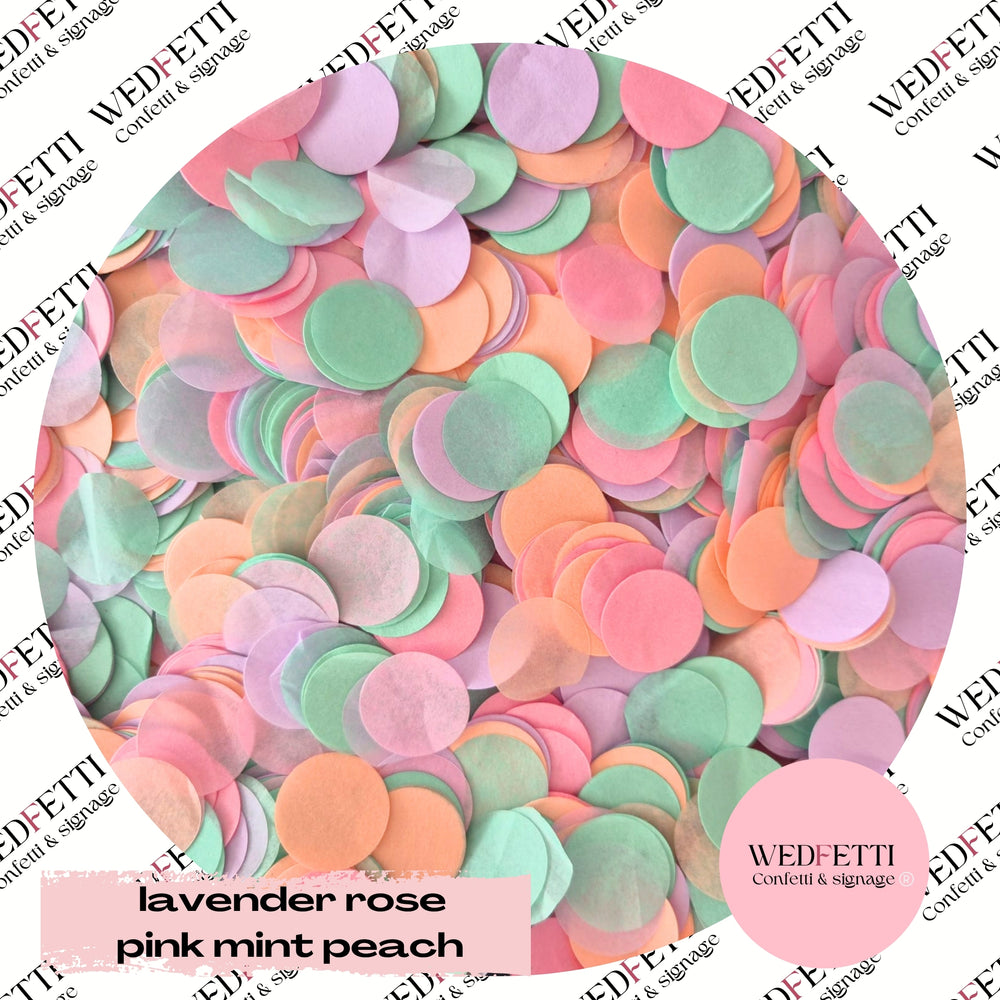 Circles Large 2.5cm Biodegradable - Lavender Rose Pink Mint Peach
