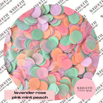 Circles Large 2.5cm Biodegradable - Lavender Rose Pink Mint Peach