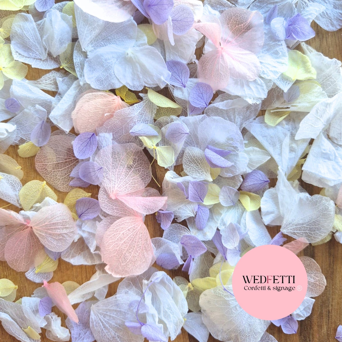 Petal Confetti hydrangea - light purple Pink Lemon White