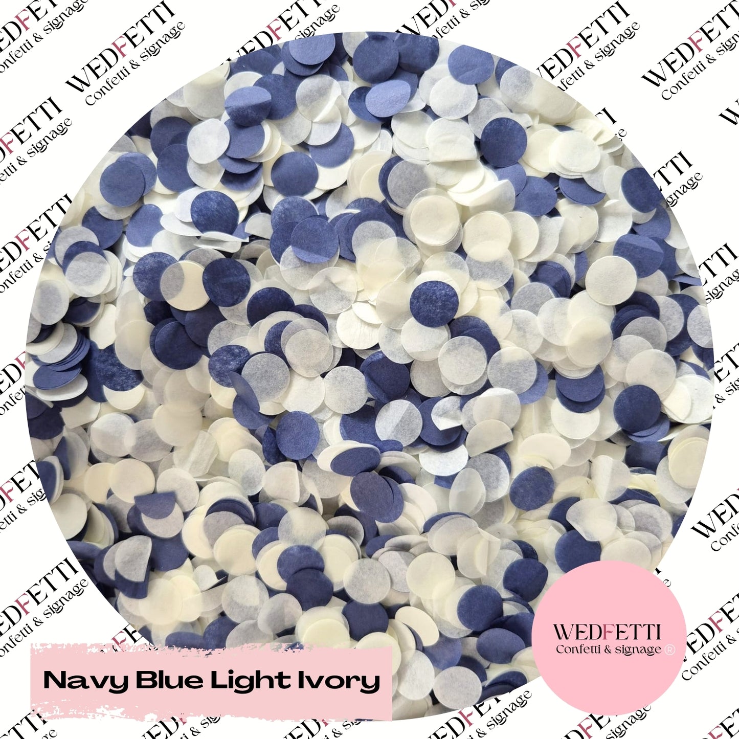 Slow falling paper Confetti - Navy Blue Light Ivory