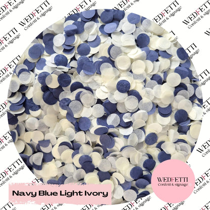 Slow falling paper Confetti - Navy Blue Light Ivory