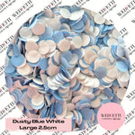 Circles Large 2.5cm Biodegradable - Dusty Blue White