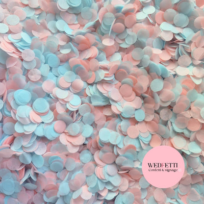 Slow falling paper Confetti - Baby Blue Baby Pink