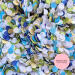 Slow falling paper Confetti - Deep Sage blue party blue white gold