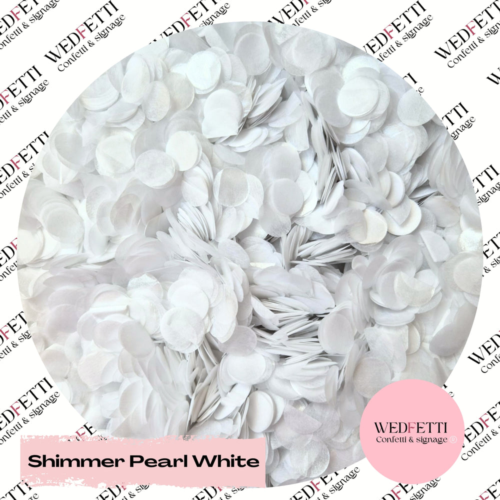 Shimmer Pearl White - 1.5cm Biodegradable Circles