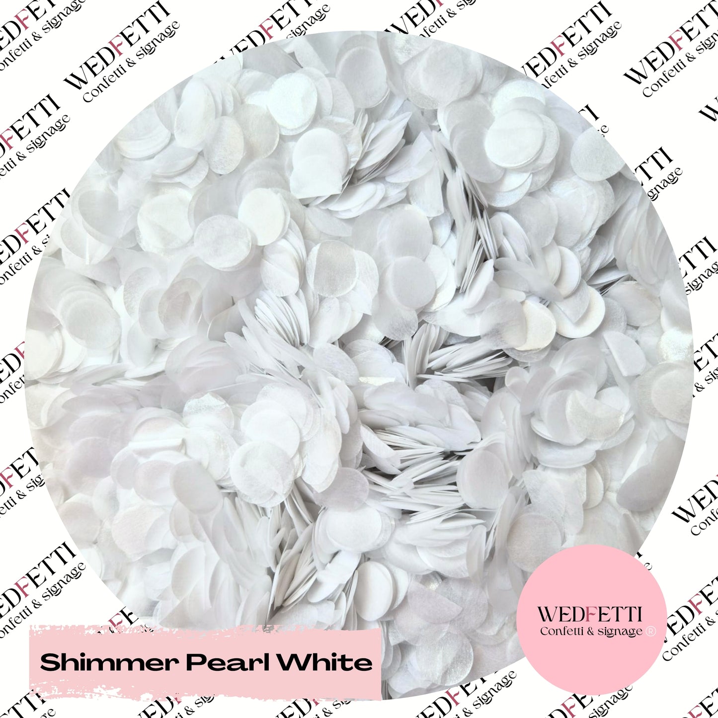 Shimmer Pearl White - 1.5cm Biodegradable Circles