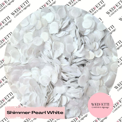Shimmer Pearl White - 1.5cm Biodegradable Circles