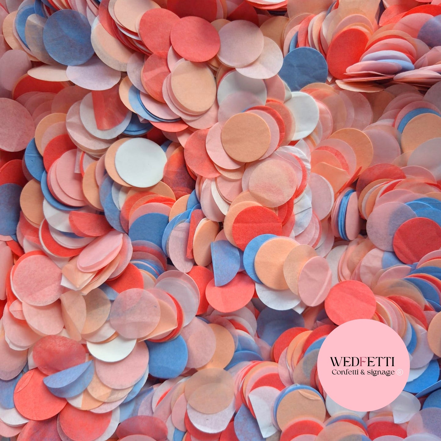 Circles Large 2.5cm Biodegradable - Rosey Pink Peach Dusty White