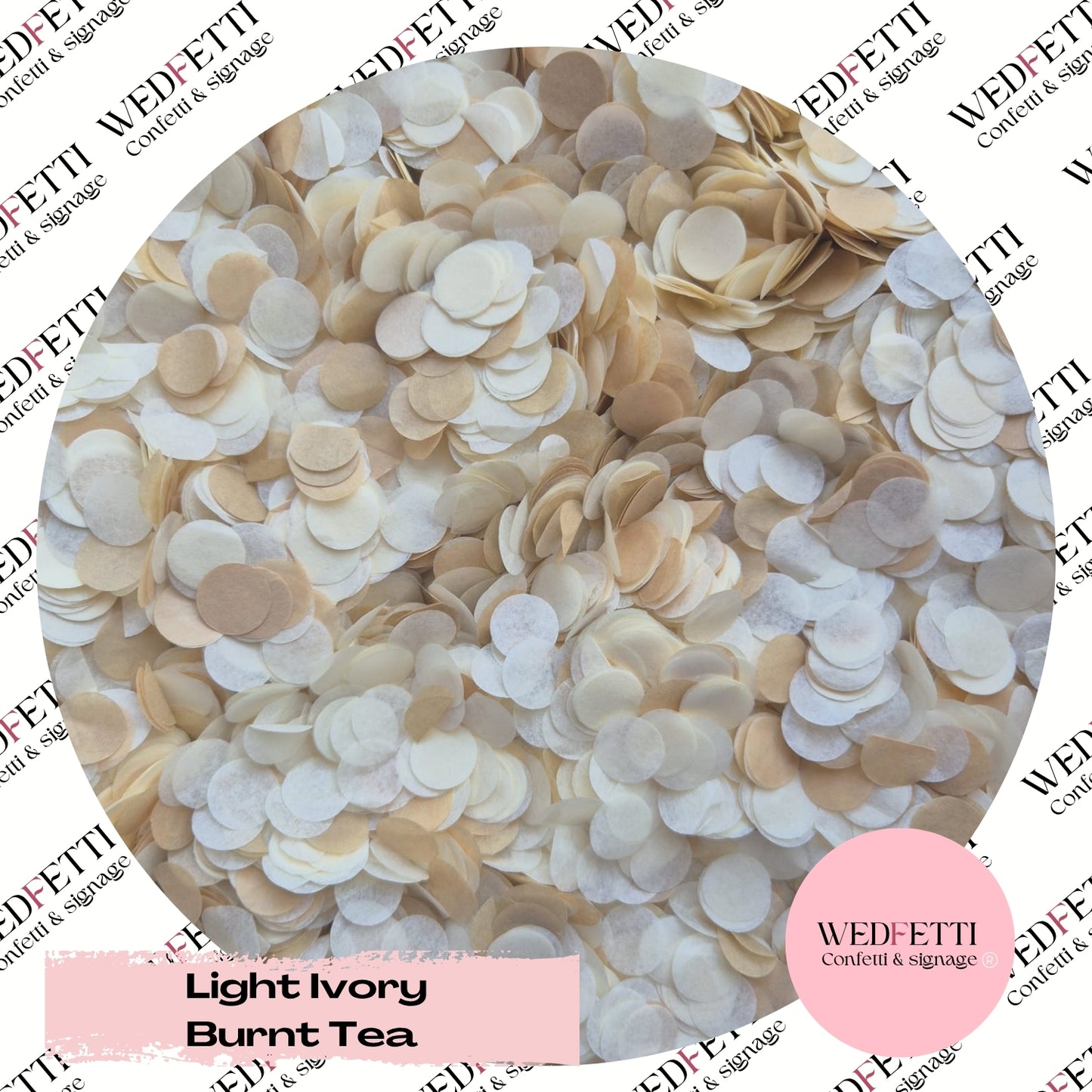 Slow falling paper Confetti - Light Ivory Burnt Tea