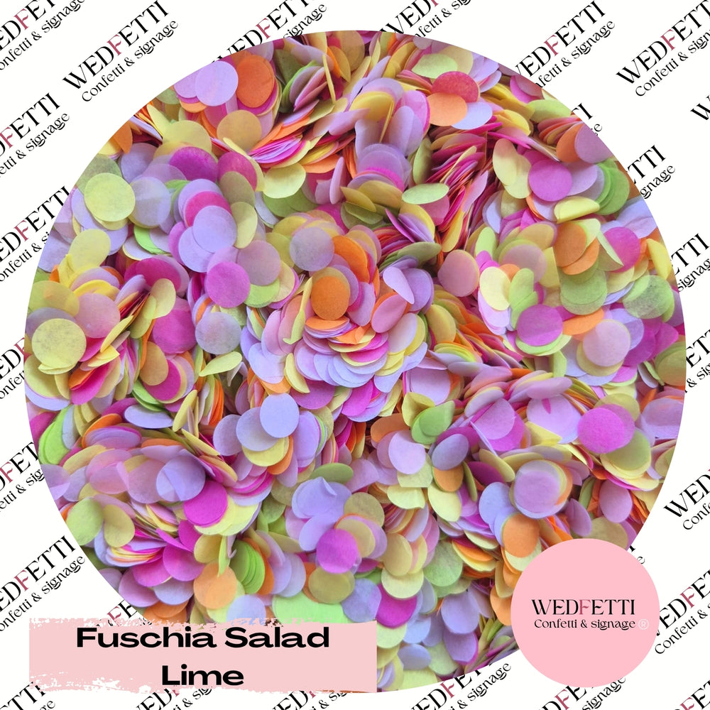 Slow falling paper Confetti - Fuschia Salad Lime