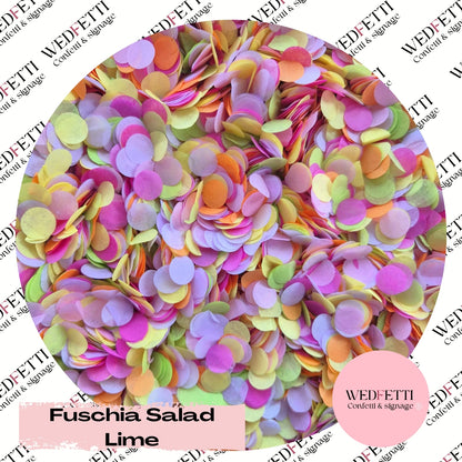 Slow falling paper Confetti - Fuschia Salad Lime