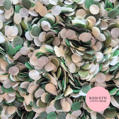 Slow falling paper Confetti - Green Light Ivory Forest Olive Dark