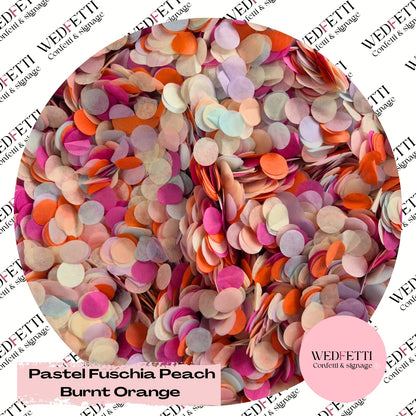 Slow falling paper Confetti - Pastel Fuschia Peach Burnt Orange