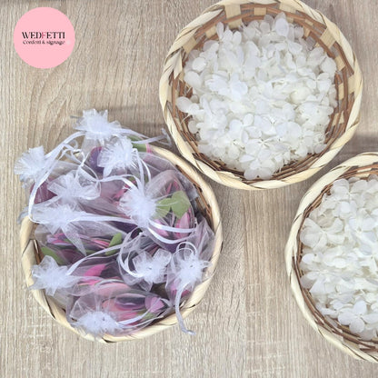 Small Round Bamboo Confetti Basket