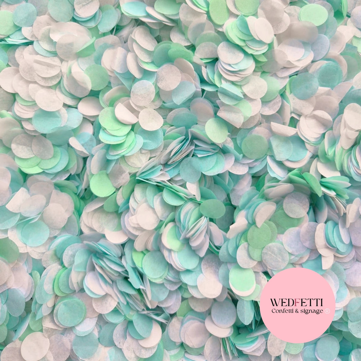 Slow falling paper Confetti - Blue Mint White + Mint