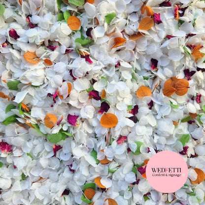 Snow Petal Confetti® - Subtle Autumn mix + Burgundy Rose petals