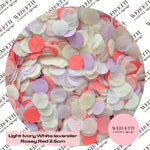 Circles Large 2.5cm Biodegradable - Rosey Red Light Ivory lavender White