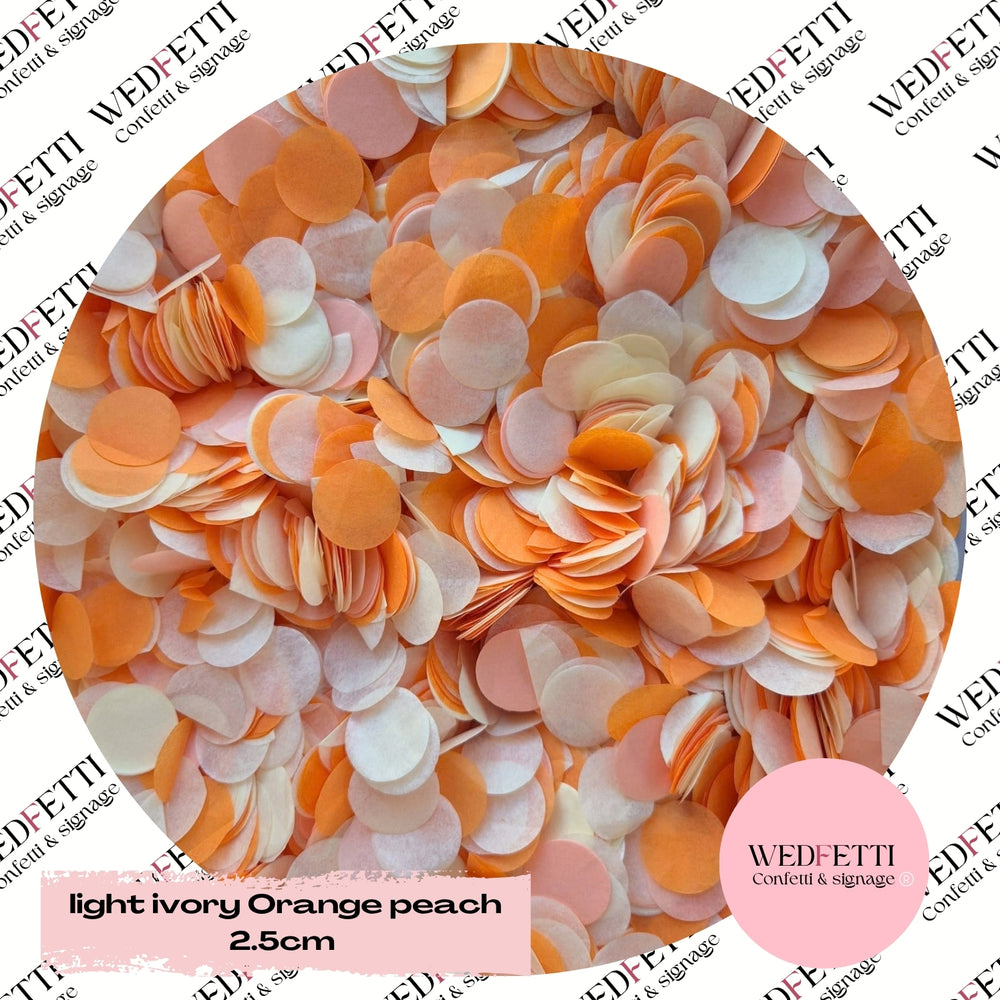 Circles Large 2.5cm Biodegradable - Light Ivory Orange Peach