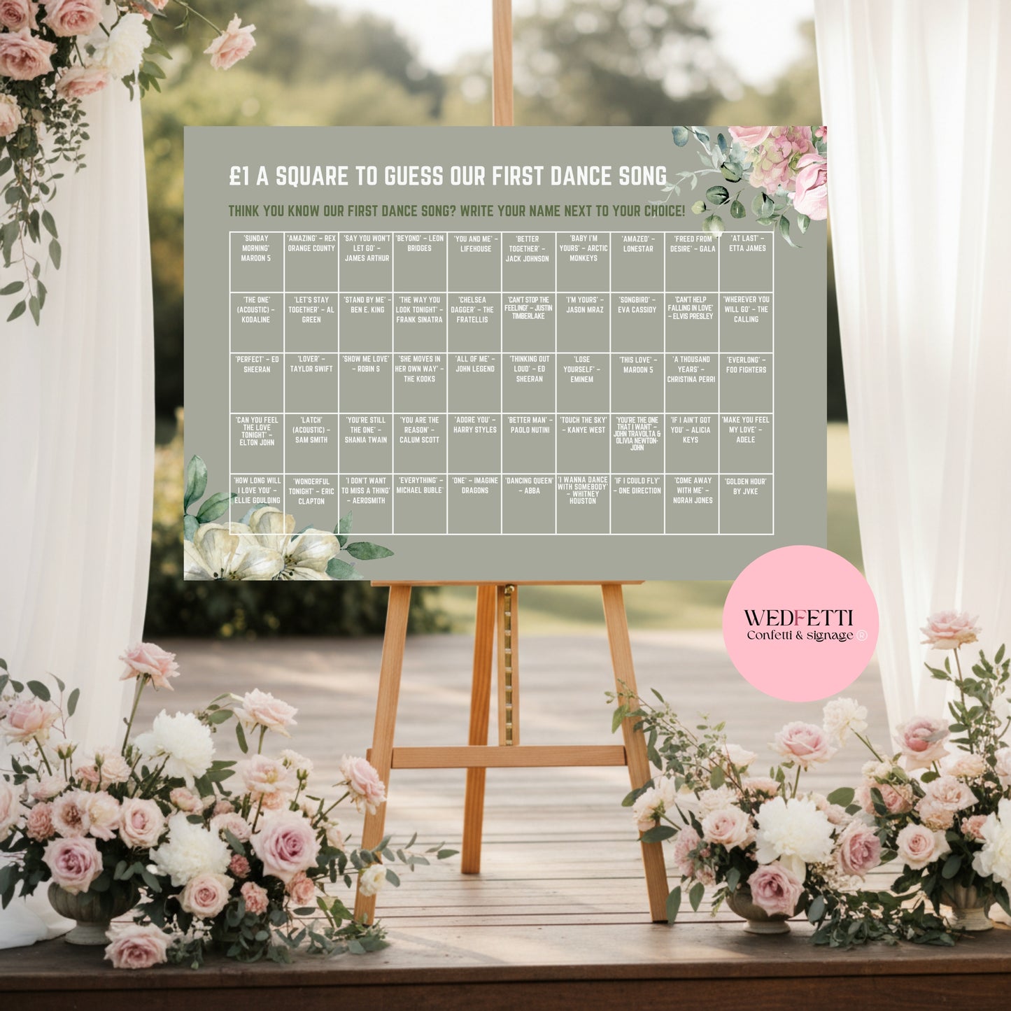 Sweepstake board A0 A1 A2 - style 5