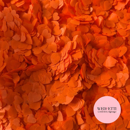 Paper Confetti hearts 1.5cm - Burning Orange