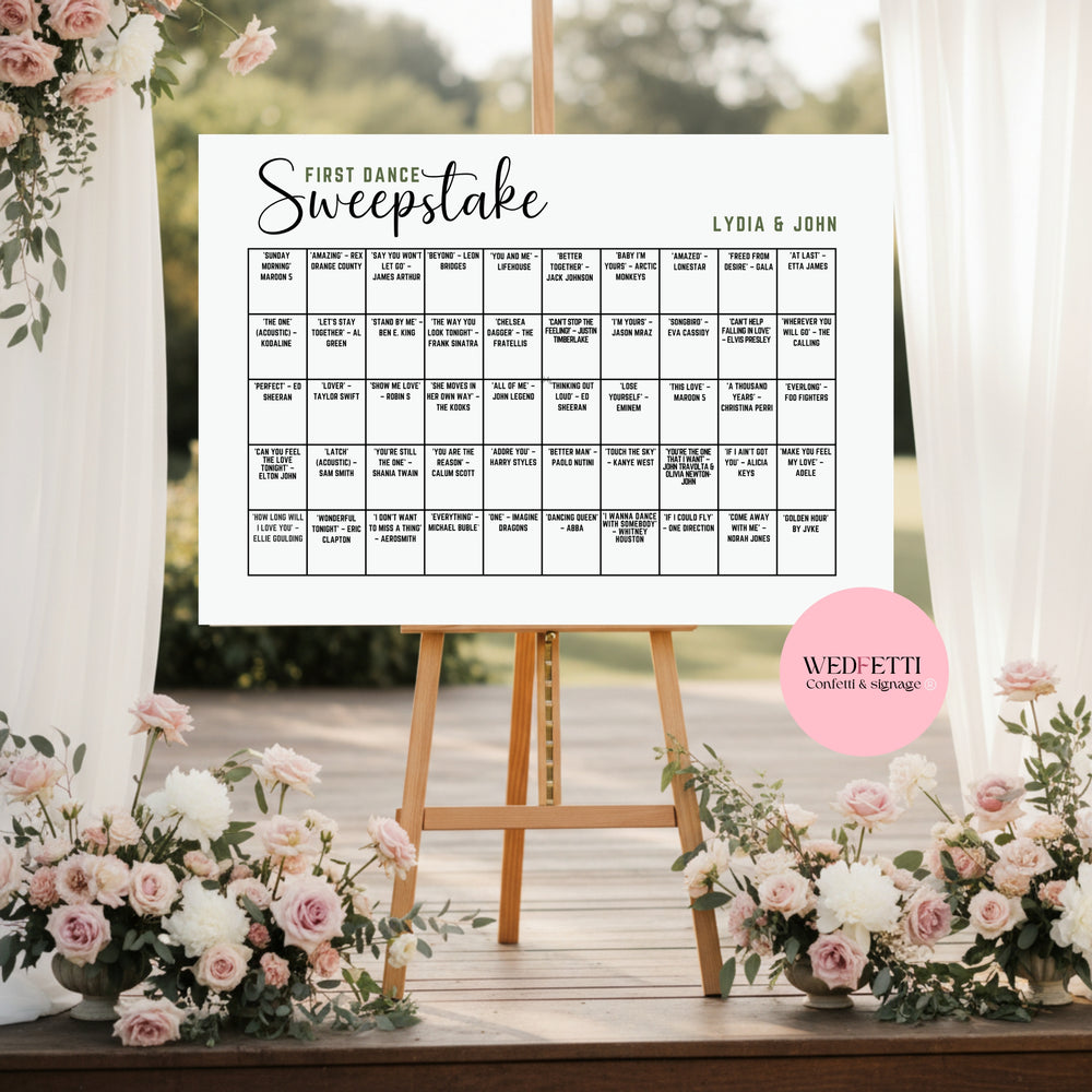 Sweepstake board A0 A1 A2 - style 3
