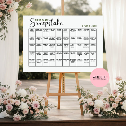 Sweepstake board A0 A1 A2 - style 3