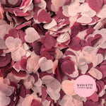 Biodegradable paper Confetti hearts - Full Burgundy Pink